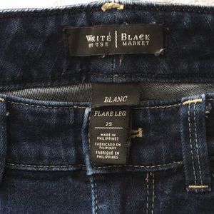 White House Black Market Flare Leg Jeans distressed look Excellent condition